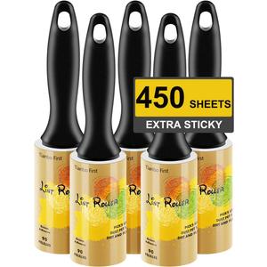 Extra Sticky Lint Rollers for Pet Hair Small Pet Hair Rollers Dog Cat Fuzz Clean Removal Rolls Easy Tear Sticky Lint Roller Removers for Clothes Couch Furniture, 450 Sheets Total, 5 Packs