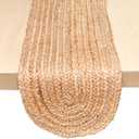 Chardin home Jute Braided Oval Table Runner | Boho Table Runner | Artisanal Center Piece for Table, Chests, Counter Tops and More | Handmade Natural Jute 13"x48"