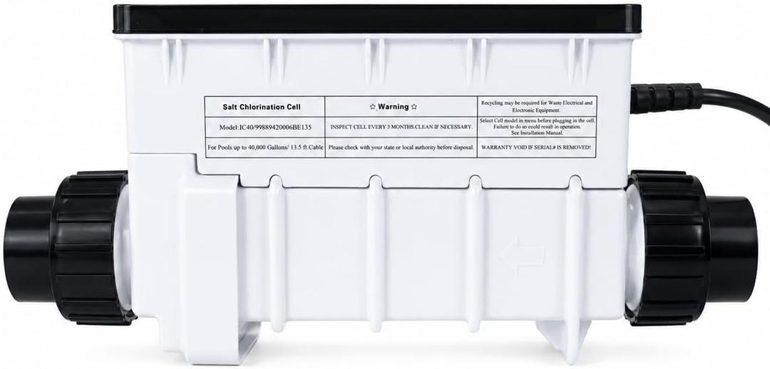IC40 Salt Cell Chlorine Generator Replacement for Pentair IC40 EC-520555 IntelliChlor, Fit for 40,000 Gallon Saltwater Pool Chlorination Systems