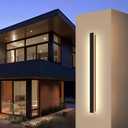 Modern Linear Outdoor Wall Light 31.5Inch 3000K IP65 Waterproof Long Strip Outdoor Wall Sconce Porch Lights Exterior Lighting Fixture for Patio, Balcony, Entryway & Front Door