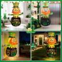 St. Patricks Day Decorations Outdoor, 32Inch Collapsible Lighted Up Leprechaun with Shamrock Hat,8 Lighting Modes,Leprechaun St. Patricks Day Dcor for Irish Garden Outdoor Indoor Yard Holiday