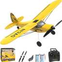 VOLANTEXRC RC Plane Trainer Sport Cub 3CH Remote Control Airplane with Prop Saver, 6-Axis Gyro Stabilizer & 3 Modes to Fly, Radio Controlled Aircraft RTF for Beginners, Kids and Adults (400mm,Yellow)