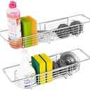 304 Stainless Steel Expandable Sink Storage - Adjustable Drain Rack with Breathable Drainage (14in-18in)