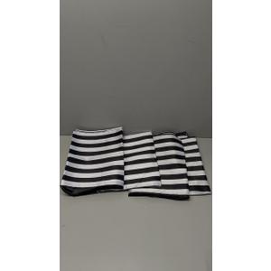Tatuo Black and White Striped Table Runner Polyester Table Decor Elegant Classic Tablecloth Machine Washable for Christmas Indoor Outdoor Events Family Dinner Banquet(4 Pieces,12 x 72 Inch)