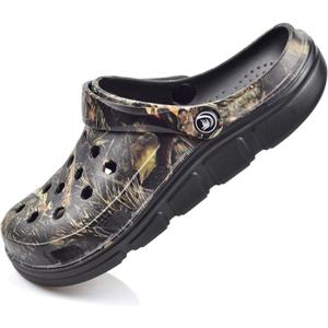 PIMIO Garden Clogs for Women and Men,Slip On Work Shoes with Arch Support,Womens Mens Quick-Dry Water Shoes Casual Sandals,Comfortable Slippers (Realtree Camo)