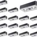 Solar Fence Lights 16 Pack, 50 Lumens Outdoor Solar Lights with 12 Modes RGB Color Glow LEDWaterproof, Solar Lights for Patio, Backyard, Deck, Fence, Railing (Black)