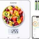 RENPHO Food Scale with Nutritional Calculator, Digital Kitchen Scale for Weight Loss, Smart Food Weight Scale with App for Macro Keto Calorie Cooking, Grams and Ounces, White, 11lb/5kg