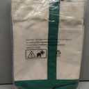 TOPDesign 3-Pack Canvas Tote Bags with an External Pocket, Reusable Grocery Shopping Bags, Top Zipper Closure, Daily Essentials (Green/Natural)