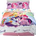 Franco Kids Bedding Super Soft Microfiber Comforter and Sheet Set, 5 Piece Full Size, My Little Pony