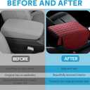 wuyaoyao Car Center Console Cover, 12.2"8.27"1.97" Leather Center Console Protector, Auto Armrest Pad with 2 Storage Pocket, Universal Armrest Cover Cushion for Most Cars, Trucks, SUVs (Red)