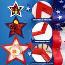 Maxcheck 3 Pcs 4th of July Serving Trays 250th Anniversary Wood Star Shaped Candy Dishes Red White and Blue Patriotic Dessert Platter Decorative Serving Bowl for Snacks Cookies Charcuterie Fruits