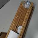 LazBlinds No Tools No Drill Cordless Bamboo Roman Shades, Light Filtering Window Treatment, Roll Up Bamboo Blinds for Window 38'' W x 64'' H, Brown