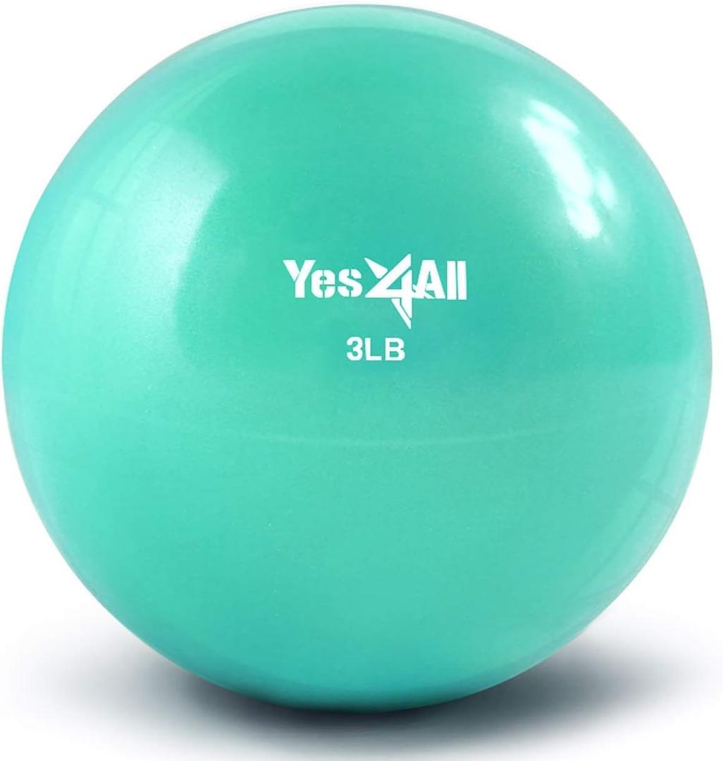 Yes4All Weighted Toning Balls for Exercise, Soft Medicine Balls for Exercise, Pilates, Yoga, Balance, Flexibility (G. 3lb - Mint)
