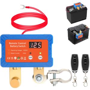 Remote Battery Disconnect Switch 12V/24V 140A with Led Voltage Display, Anti Theft and Battery Drain, Battery Kill Switch for Car, RV, ATV, Truck, Tractor, Boat