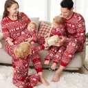 PATPAT Christmas Family Matching Pajama Sets Includes Christmas Socks - Perfect for Family Photos & Holiday Celebrations (White, XXL)