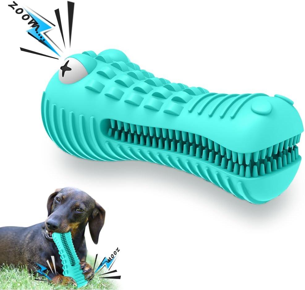 Cutiful Dog Toys for Aggressive Chewers Large Medium Breed, Indestructible Dog Chew Toys, Squeaky Interactive Tough Extremely Durable, Dogs Toothbrush Toys to Keep Them Busy (blue)