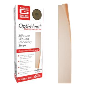 Neo G Opti-Heal Wound Recovery Silicone Scar Strips for Surgical Scars, C Section, Burn, Acne, Keloid Treatment - Medical Silicone Scar Sheets - New and Old Scar Treatment - 1.6 x 5.9 inch - 6 Strips