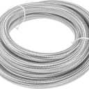 15 ft 12AN Fuel Hose AN12 3/4", Braided CPE Oil Fuel Gas Line Hose Universal for Car Durable Stainless Steel Silver Tone