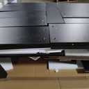 43" Makeup Vanity Desk with Mirror and Lights, & Power Outl, Glass Top Big Vanity Table with 9 Drawers& 8 Storage Shelves, Dressing Table Set with Chair for Bedroom, Black (15.75D*43.31W*57.48H)