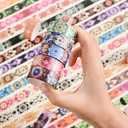 icceemee 36 Rolls Datura Theme Washi Tape Set with Different Colorful Patterns, Writable Decorative Tapes for Scrapbooking, Junk Journal Supplies, Bullet Journaling, 0.45'' x 90'' per Roll
