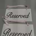 Blulu 6 Pieces Reserved Signs for Wedding Wood Chair Reserved White Hanging Seating Signs Wedding Chair Handmade Signage with 1 Roll Light Coffee Color Ribbon