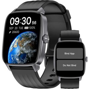 DAVIKO Pedometer Watch Senior Friendly No App/Phone Required, Waterproof Fitness Tracker Watch with Step Counter Calories/Sleep Tracker for Walking Running for Men Women (Black)