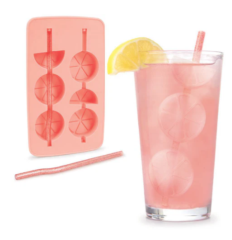 ICE CUBE TRAYS With Straw Mold Citrus Form Summer Coctail Lemonade Party 