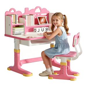 Kids Study Desk and Chair Set 3-12 - Height Adjustable Children Study Table
