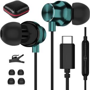 USB C Headphone, TITACUTE Wired Earbuds for iPhone 15 Pro Max Samsung S23 FE S22 S21 S20 A53 A54 Galaxy Z Flip in-Ear Noise Canceling Type C Earphone with Mic for iPad 10 Pro Pixel 7 6 6a 7a 8 OnePlus