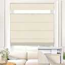 UNISHADES No Drill Top Down Bottom Up Roman Shades for Windows, 20" W x 64" H, Beige