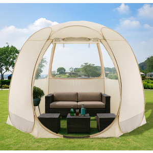 Alvantor Screen House Gazebo, 6-10-15 Person Pop Up Igloo Screened Canopy Tent with Mosquito Netting Sides, Instant UV Resistant Sun Shelter for Garden, Patio, Backyard, 63"×63"×63" 
