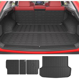 powoq Cargo Mat Compatible with 2016-2022 Lexus RX350 RX450H Trunk Mat Cargo Liner All Weather Protection TPE Backrest Trunk Liner Replacement for 2016-2022 Lexus Accessories (Trunk Mat+Backrest Mat)