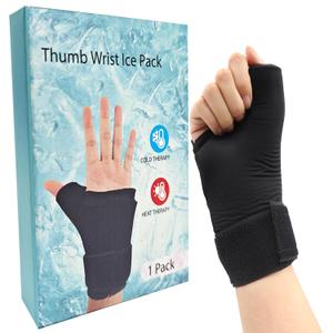 Wrist Ice Pack Wrap, Refreezable Gel Compression Support-Hand Ice Pack, Hot & Cold Compress-Ice Wrist Wrap Relief Pain for Carpal Tunnel, Arthritis, Tenosynovitis, Tendinitis, Swelling and Sprains (Black)