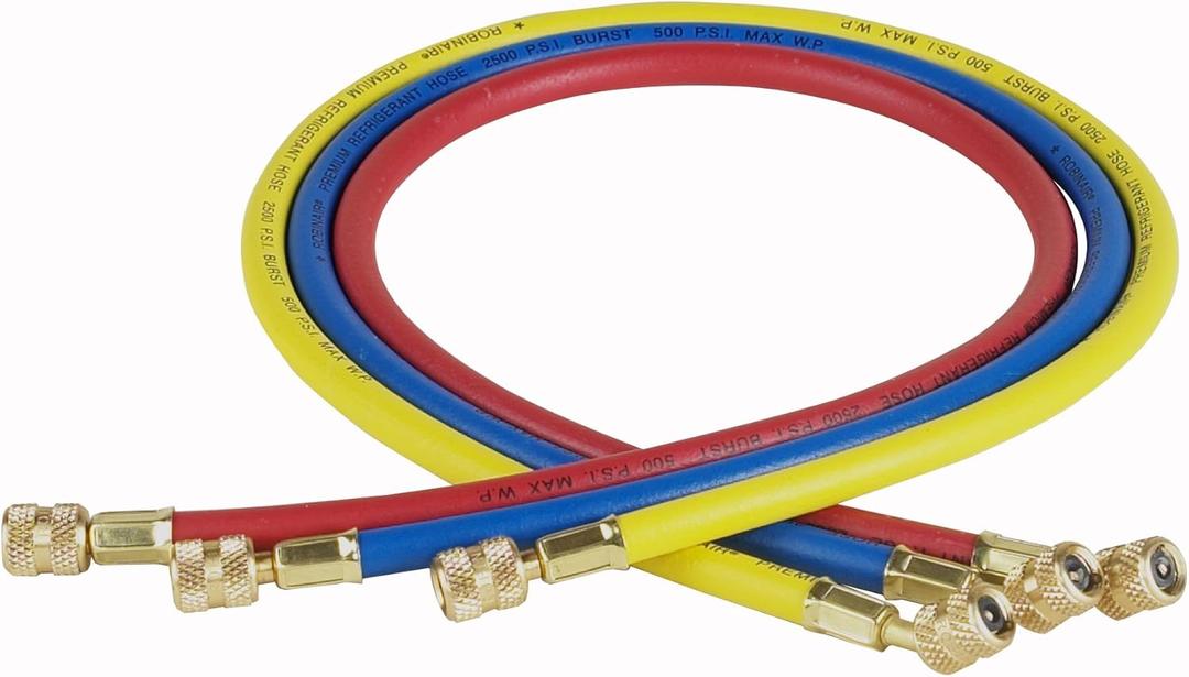 Robinair (30036) 1/4" Standard Hoses with Standard Fittings Set - 36", Set of 3,MultiColor