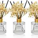 Reed Diffuser Set of 3 Pack,Clean Linen Citrus Lavender Scented Oil Diffuser with 4 Sticks,Reed Diffuser for Home,Living Room,Bathroom Air Freshener Diffuser,50ml x 3