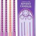 SEVEN LUCKY LIGHT 10 inches Advent Candles Set of 4,Ture Dripless Advent Wreath Candles,Velas de Adviento Nativity Scene Candlesticks, Elegant Non Toxic Candle Sticks