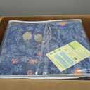 Washable Dark Blue Rug for Living Room - 10x14 Large Area Rug for Dining Room Under Table, Bedroom, Soft Low Pile Non-Slip Stain Resistant Carpet - Vintage Navy Floral Design