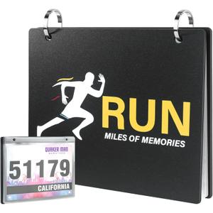 Race Bib Holder, Bib Number Sleeves, Vinyl Sheet Protectors, Runner's Race Bib Display Holder and Album, 20 Protective Sleeves/Pack