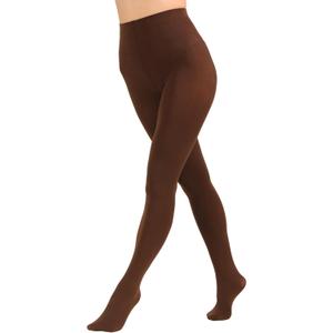 Women's 80 Denier Solid Color Opaque Tights, High Waist Footed Pantyhose (Large-X-Large, Coffee)