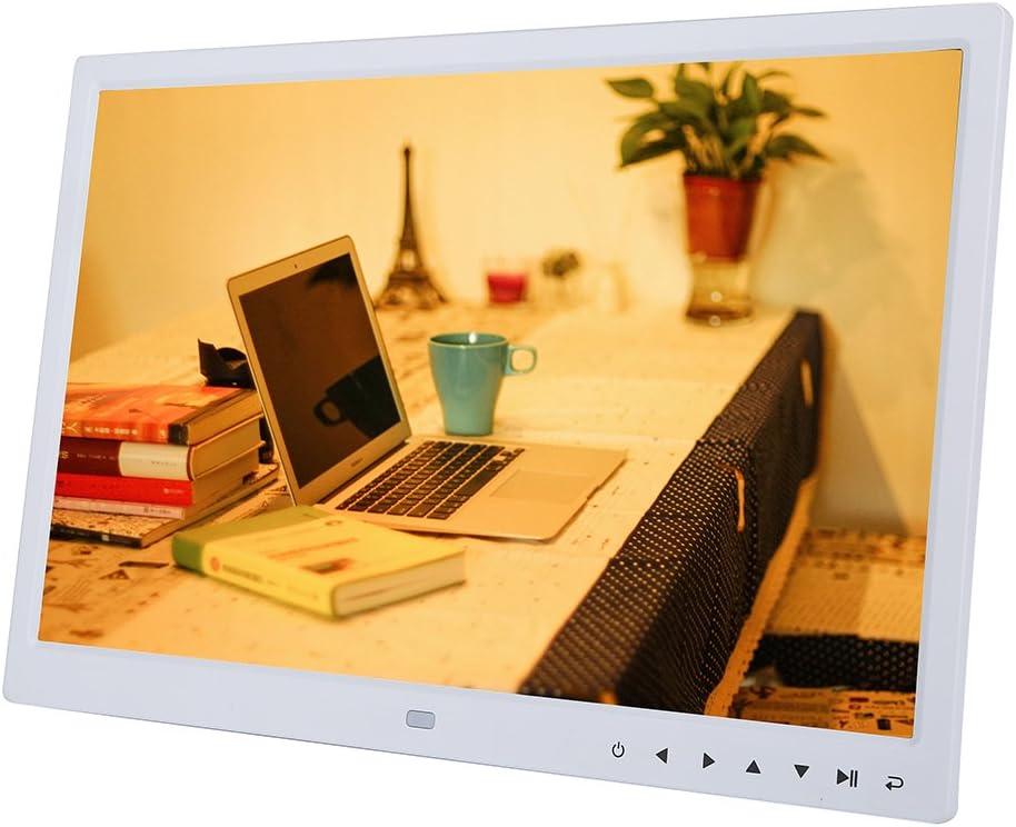 15 Inch Digital Picture Frame, Large Frameo Digital Photo Frame with Remote Control Support Video and Music, Slideshow Clock Calendar Wall Mountable MP3/4 Movie Player (White)