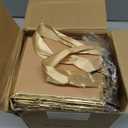 Yeaqee 50 Pcs Mini Metallic Paper Gift Bags with Handles 4x2.75x4.5'' Tiny Small Gift Bags with Thank You Tag for Wedding Graduation Birthday Party Return Gifts Jewelry Business (Kraft,Gold)