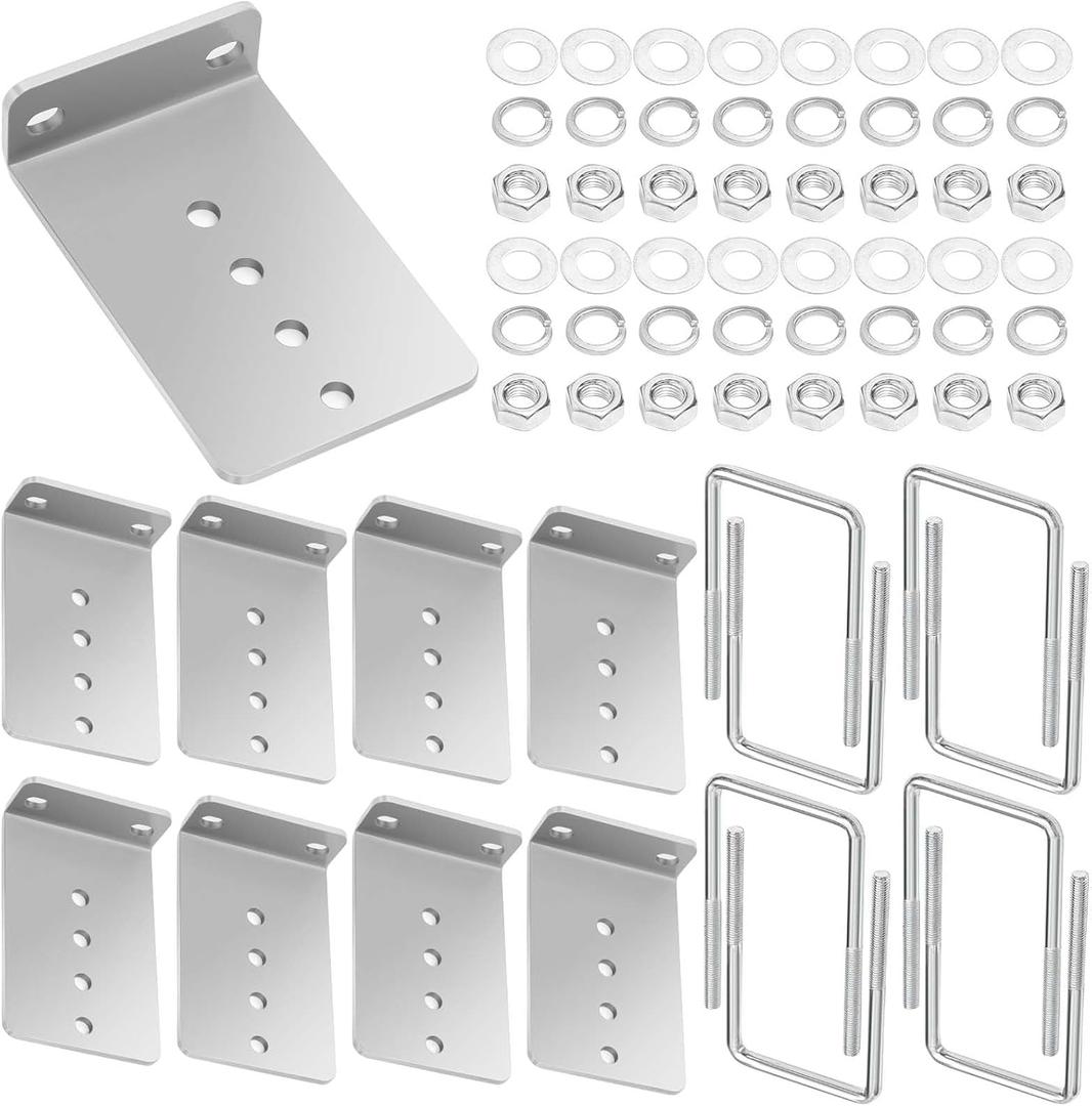 8" L-Type Boat Trailer Bunk Bracket Kit for 3x3 Cross Members-8pack
