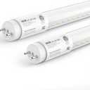 JESLED Fluorescent Light Bulbs 48 Inch, 14W 2450LM 6000K, T8 LED Bulbs 4 Foot Type A+B, Single or Double End Powered, F32T8 or F40T12 LED Replacement, Frosted, 2Pack, ETL Listed