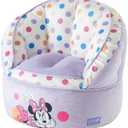 Idea Nuova Disney Minnie Mouse Purple with Polka Dots Round Bean Bag Chair for Kids, Ages 3+, Large