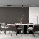 CHIHUT Large Roll Flexible Wall Panels Peel and Stick 3D Foam Wood Paneling Self Adhesive Greyish Walnut Brown Wooden Slat Wallpaper for Study Room Office Thick PVC Stick on Wall Panels 24"x197"