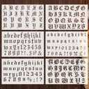 Outus 8 Pieces Letter Stencils Old English Reusable Plastic Calligraphy Letter Numerals Craft Stencils Gothic Font Alphabet Number Templates for Writing Drawing Painting DIY Crafts Scrapbook Journal