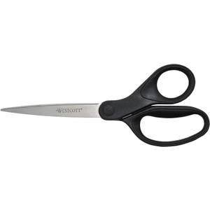 Westcott 16451 8-Inch KleenEarth Recycled Scissors For Office and Home, Black