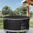 EliteCover 36 inch 600D Heavy Duty Outdoor Fire Pit Cover Round with Waterproof,UV & Fade Resistant, Firepit Covers Round (Black)