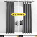 NICETOWN Grey Blackout Curtain Panels for Bedroom, Thermal Insulated Grommet Top Blackout Draperies and Drapes for Basement (2 Panels, W70 x L63-inch, Grey)