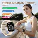 Smart Watch for Men Women Compatible with iPhone Samsung Android Phone 1.69 inch Full Touch Screen IP68 Waterproof Bluetooh Fitness Tracker Heart Rate/Sleep Monitor (Gold)